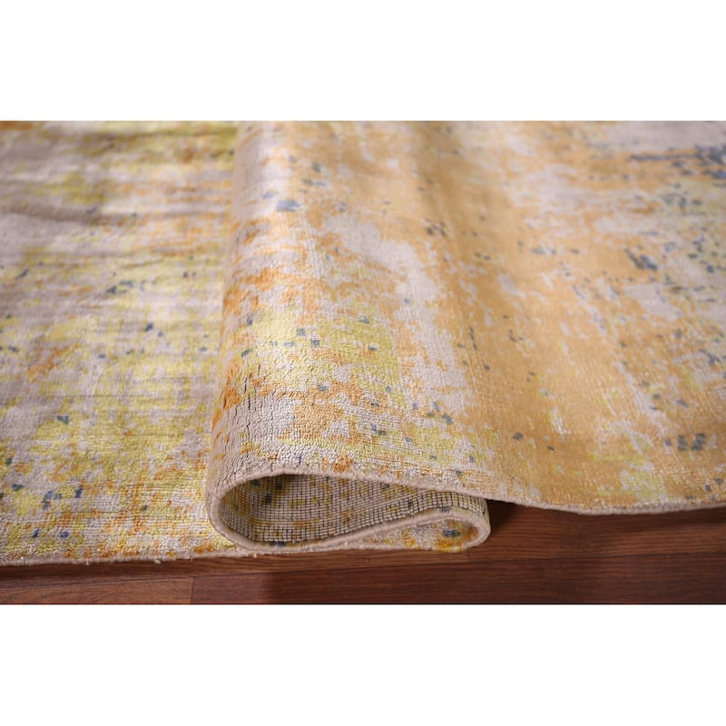 Contemporary Abstract Accent Rug Handmade Wool Carpet - 4'5" X 6'5"
