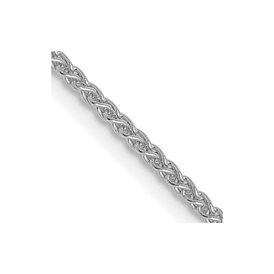 Curata 14k White Gold 1.2mm Wheat Spiga Chain Necklace (Lobster)Length Options: 16 18 20