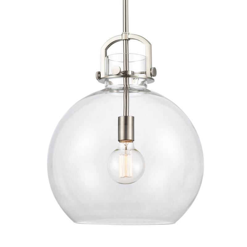 Innovations Lighting 410-1SL-20-14 Newton Sphere Pendant Newton Sphere - Satin Nickel / Clear