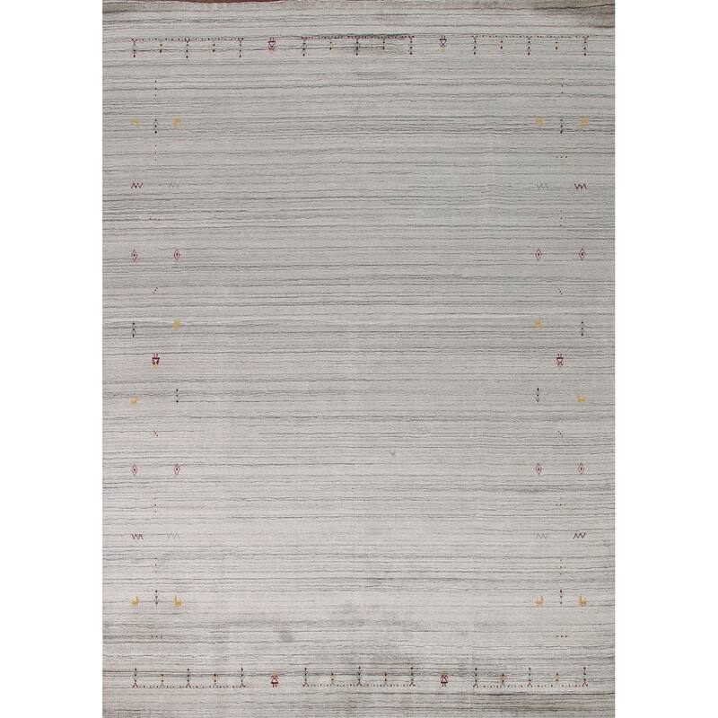 Handmade Gabbeh Indian Area Rug Hand-Knotted Wool Carpet - 8'0"x 9'11"