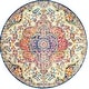 preview thumbnail 47 of 65, Artistic Weavers Hal Vintage Boho Traditional Pink Medallion Area Rug 6'7" Round - Pink/Blue
