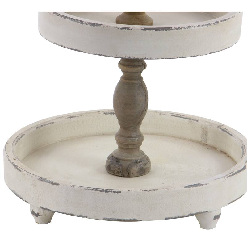 Wood 3 Level Tiered Server - White - Roche River Decor