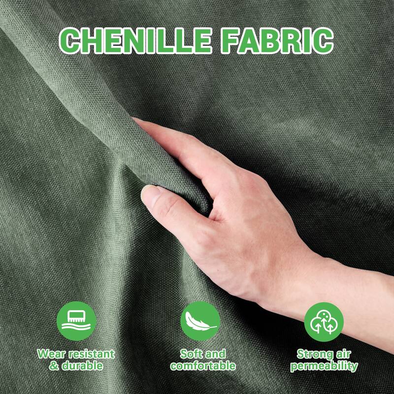 Chenille Upholstered Sofa with Lumbar Pillows