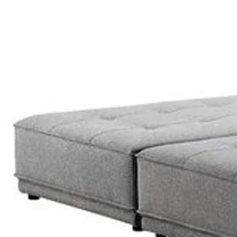 HomeRoots Gray Fabric L Shaped Two Piece Sofa and Chaise Sectional