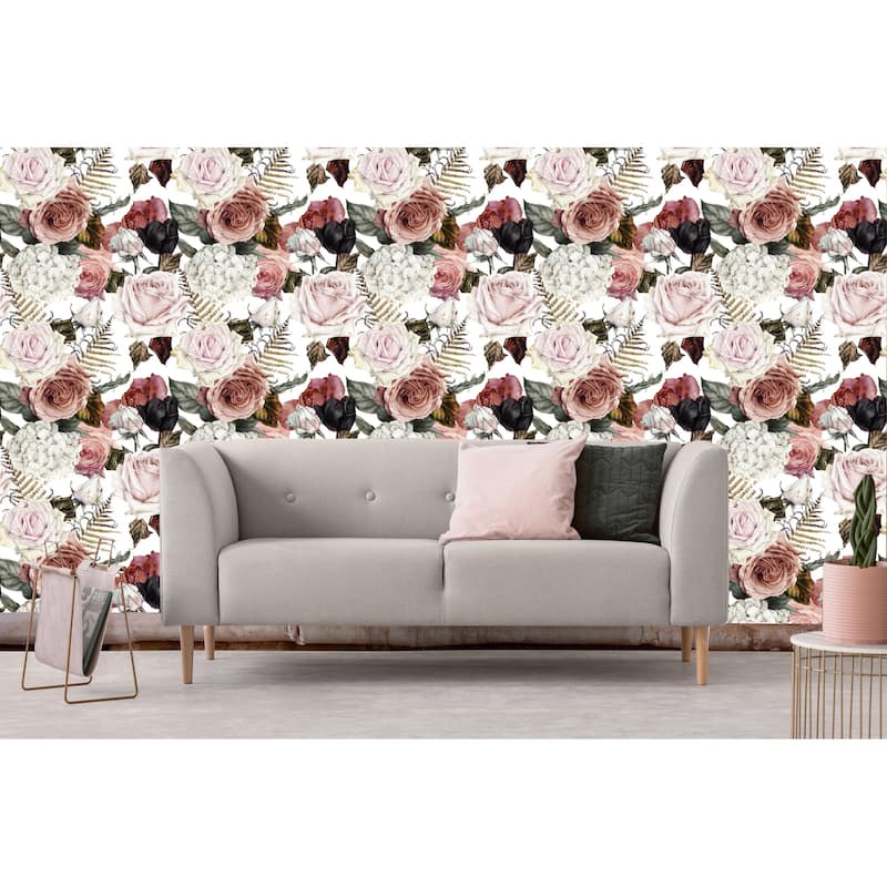 Houdourous Assorti Floral Removable Wallpaper - 10'ft H x 24''inch W