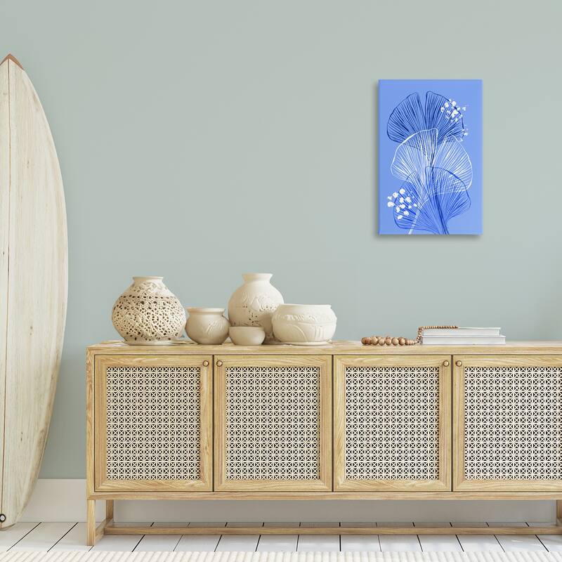 Stupell Layered Blue Gingkoes Canvas Wall Art Design By Martina Pavlova