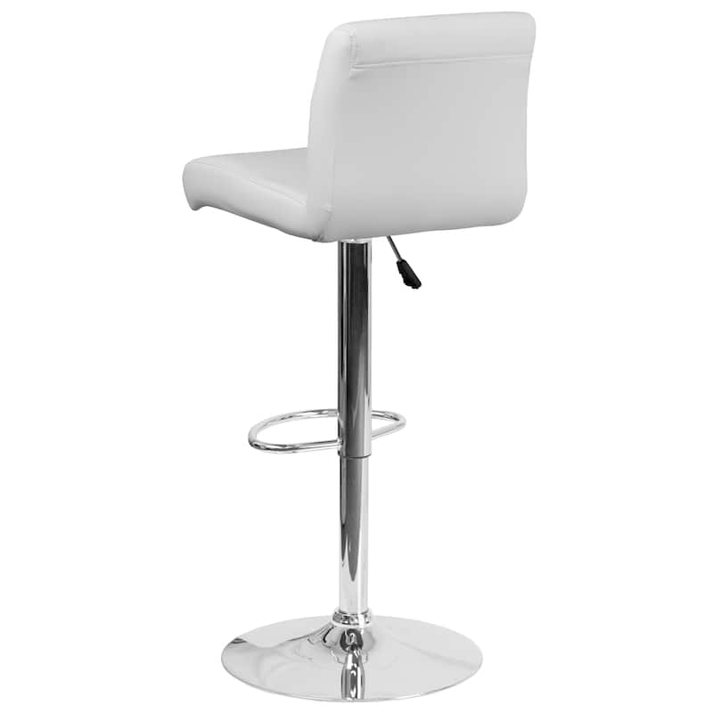 Vinyl Adjustable Height Barstool - 16.25"W x 19.5"D x 36.75" - 44.75"H