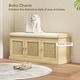 preview thumbnail 4 of 16, HOMCOM Shoe Bench with Woven Rattan Doors, Shoe Storage Bench with Cushion, Adjustable Shelves, Boho Style Entryway Bench