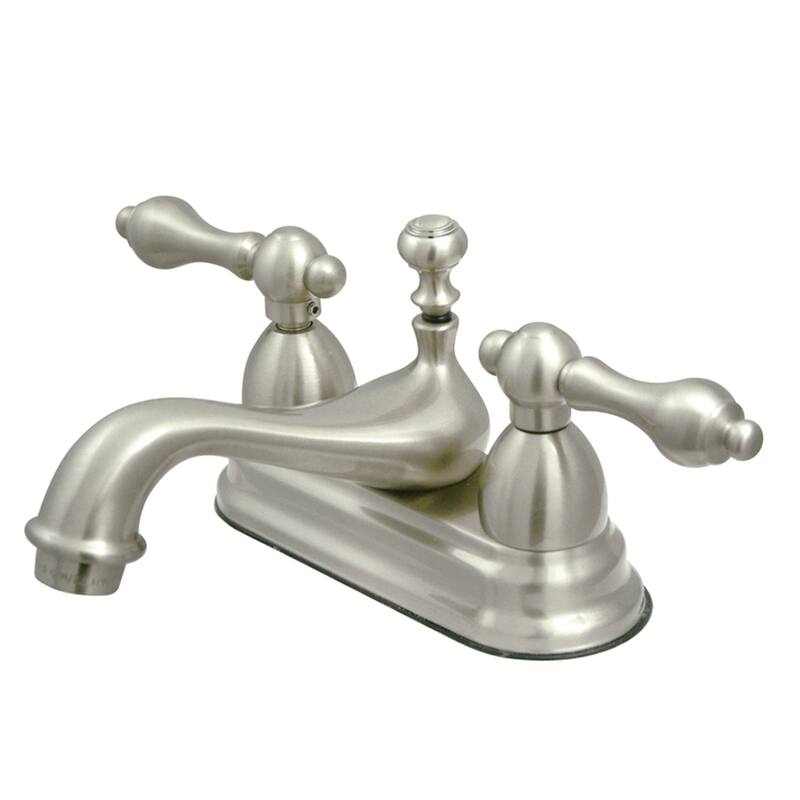 Restoration Two-Handle 3-Hole Deck Mount 4 in. Centerset Bathroom Faucet - Brushed Nickel