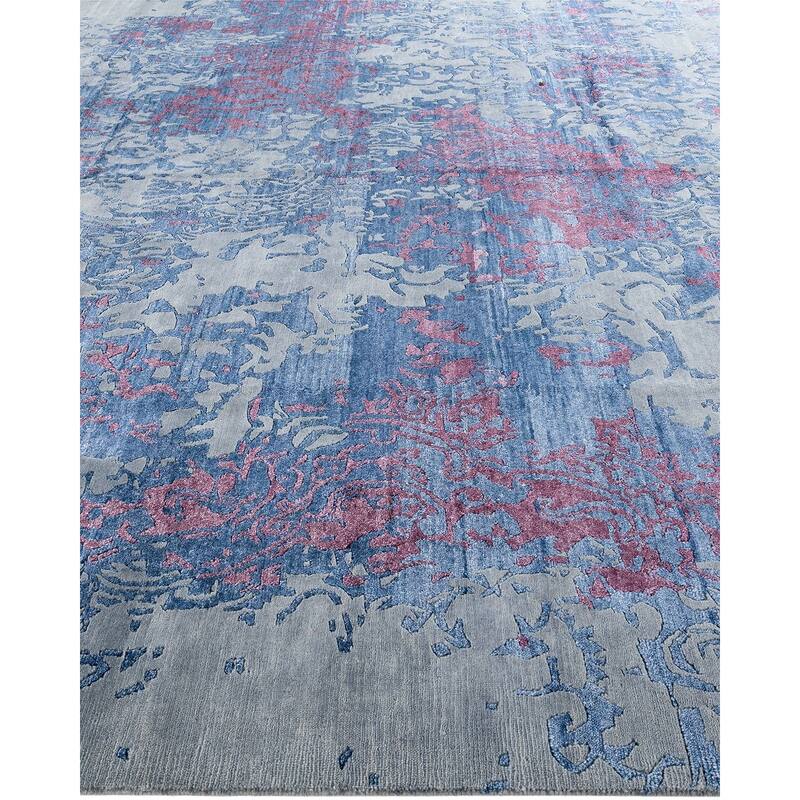 Modern One-of-a-Kind Hand-Knotted Area Rug - Gray, 9' 2" x 11' 10" - 9' 2" x 11' 10"