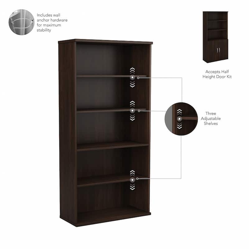 Studio C 5 Shelf Bookcase with Doors by Bush Business Furniture