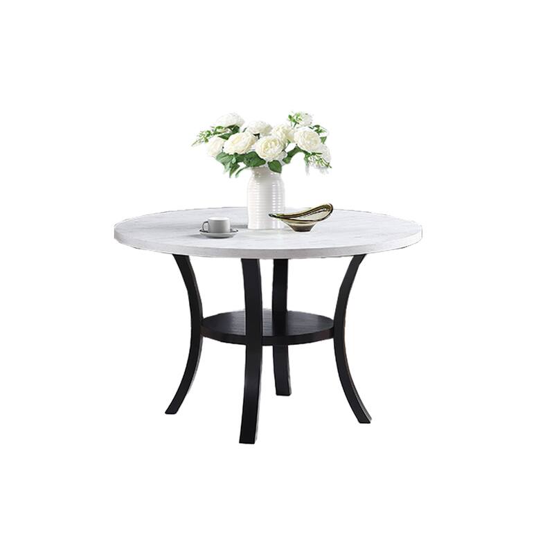 Modern Elegant 5pc Dining Set Fog Corduroy Chairs White Top Table w Lower Shelf Kitchen Dining Room