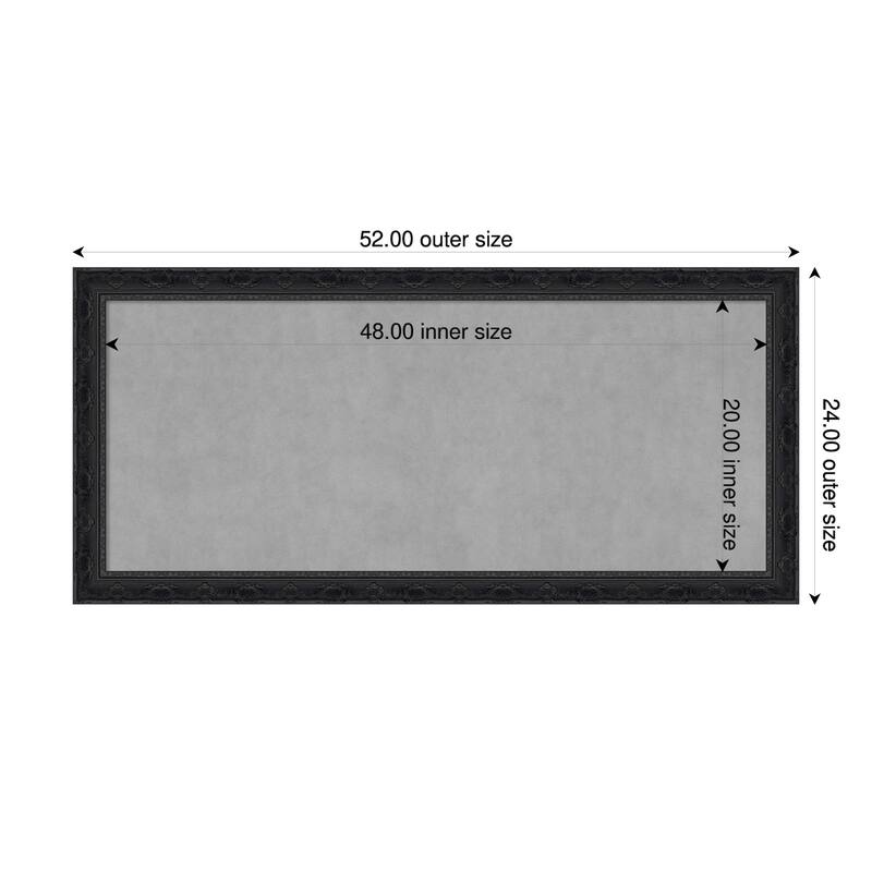 Amanti Art Filigree Gloss Black Framed - 52 x 24 in - Filigree Gloss Black
