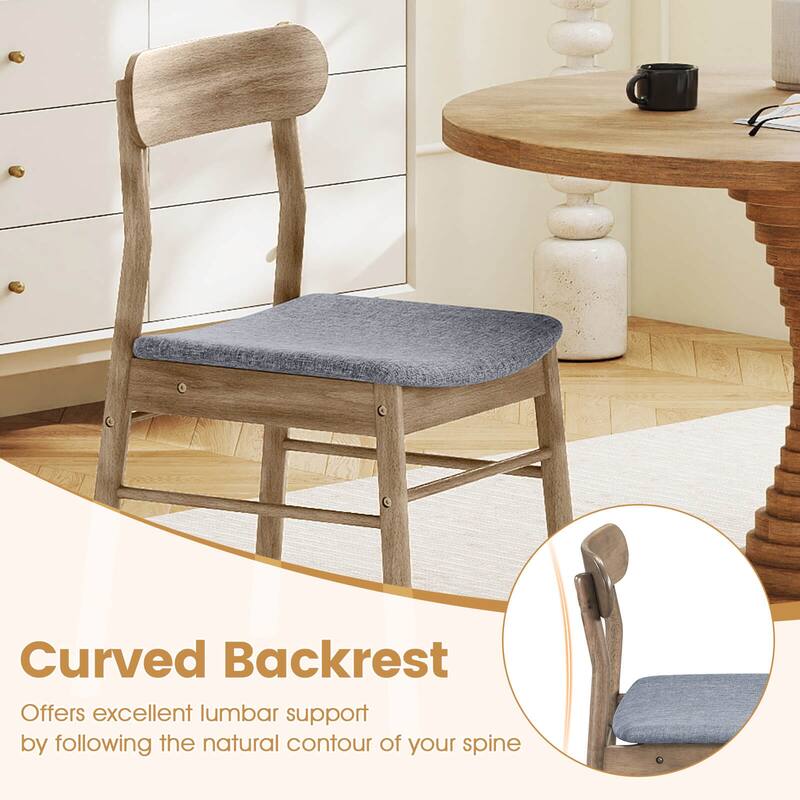 Costway 2/4 PCS Dining Chair Fabric Upholstered Kitchen Armless Chairs - See Details