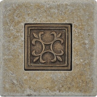 Shop 4x4 Tumbled Chiaro Travertine 2x2 Metal Insert Romance Deco Pack 8 Overstock 31445517