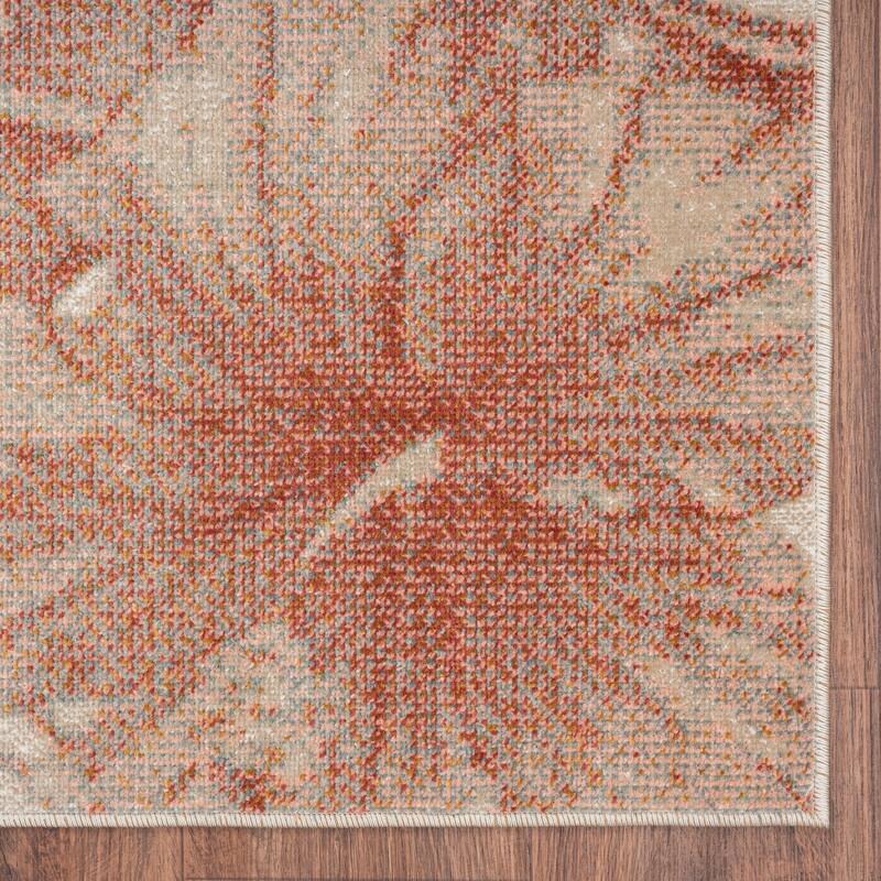 Sevita Hibiscus Honey Botanical Tropical Area Rug