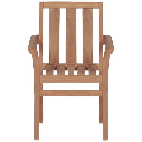 Shop Vidaxl Stacking Garden Chairs 2 Pcs Solid Teak Wood Overstock 28674020