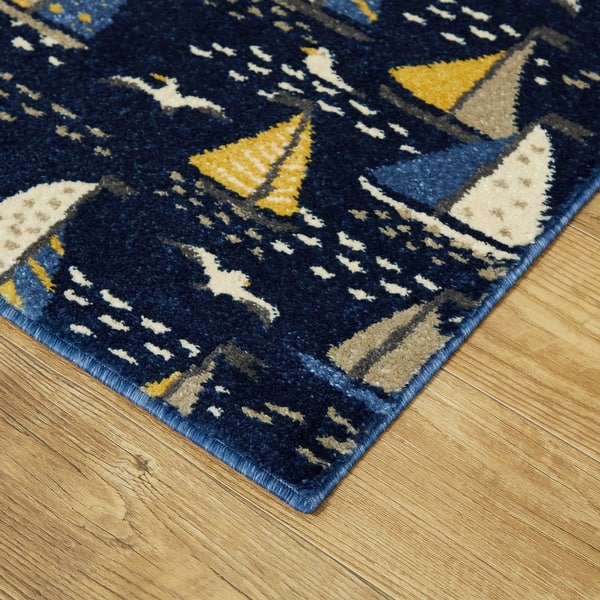 Bay Marina Coastal Sail Boat Area Rug On Sale Overstock 30511506