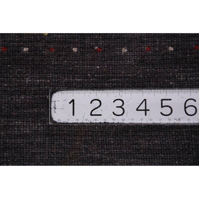 Hand Knotted Oriental 100% Wool Carpet Tribal Animal Pictorial Greys & Charcoal Gabbeh Area Rug - 7' 10'' X 5' 0''