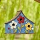 preview thumbnail 7 of 37, Glitzhome 10.5"H Distressed Solid Wood Birdhouse with 3D Flowers - 10.5"