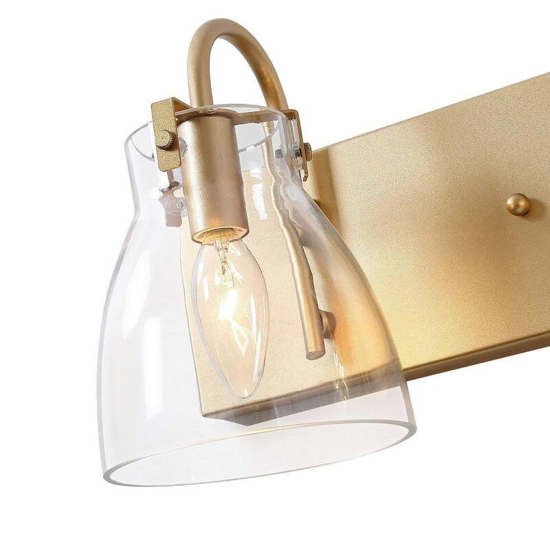 Maxia Mid-Century Modern Gold 3-Light Bathroom Vanity Lights Metal Wall Sconces - L22"x H8"x E7"