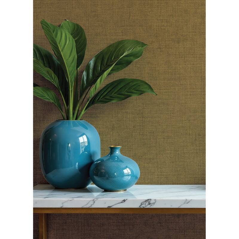 A-Street Prints Alba Bronze Open Weave Wallpaper
