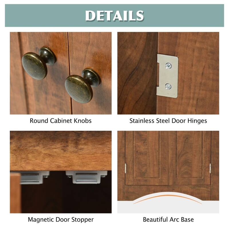 Triangle Bathroom Freestanding Storage Cabinet with Adjustable Shelves