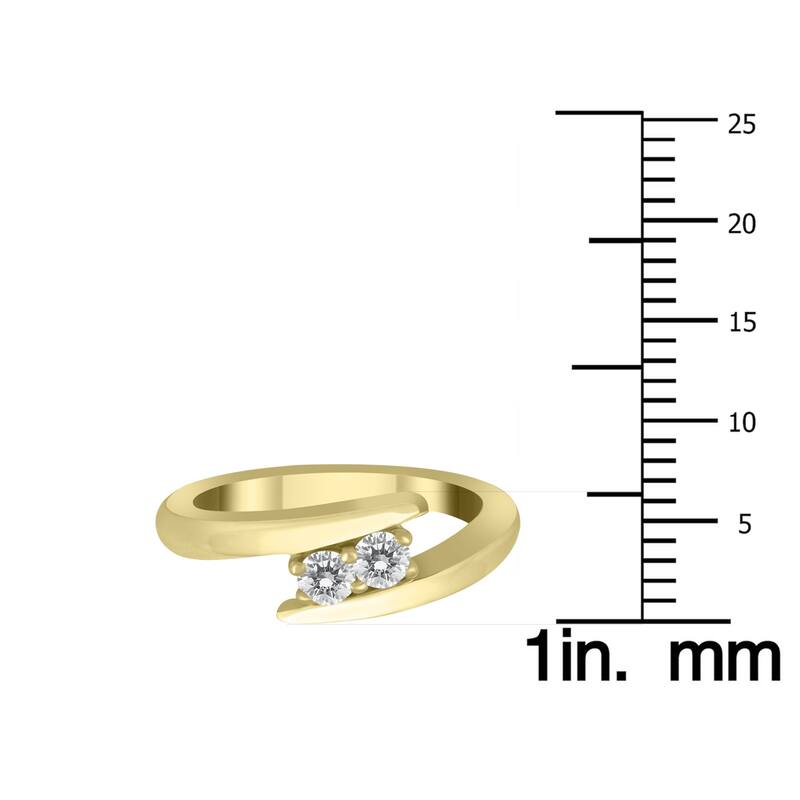 Marquee 1/4 Carat TW Two Stone Diamond Ring in 10K Yellow Gold