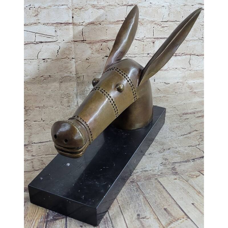 Pablo Pico Donkey Bronze Statue Sculpture Figure On Marble Base 10 Inches X 18 Inches