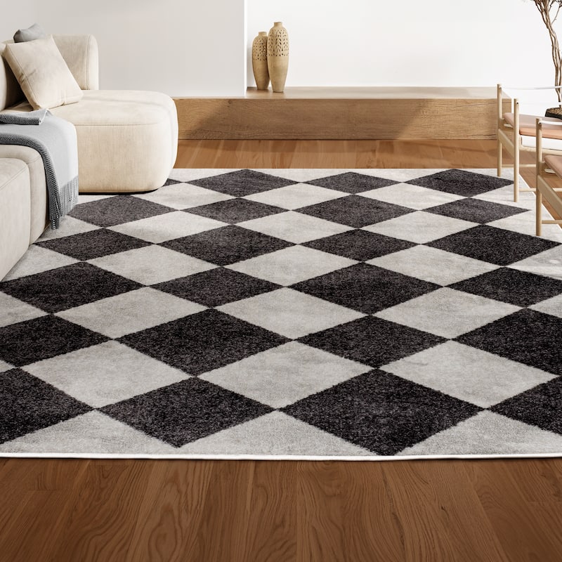 JONATHAN Y Porter Classic Geometric Diamond Pattern Rug
