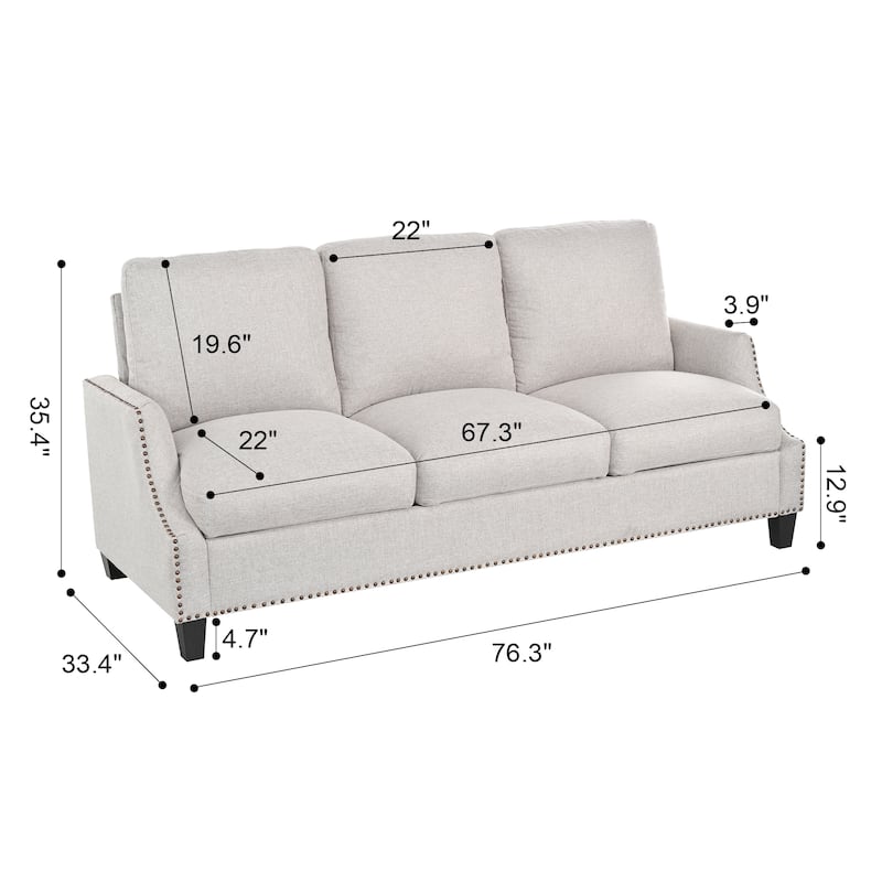 GDFStudio - Polyester 3-Piece Living Room Sofa Furniture Sets for Apartment