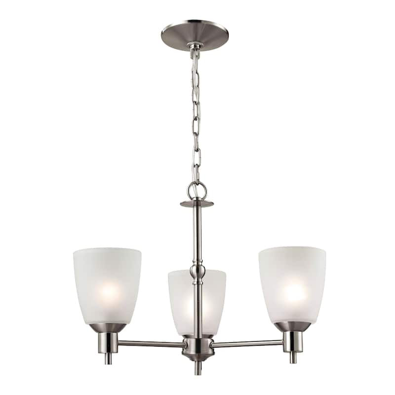 Jackson 20-inch Wide 3-Light Chandelier in Brushed Nickel - Brushed Nickel - 20in W x 20in D x 13in H
