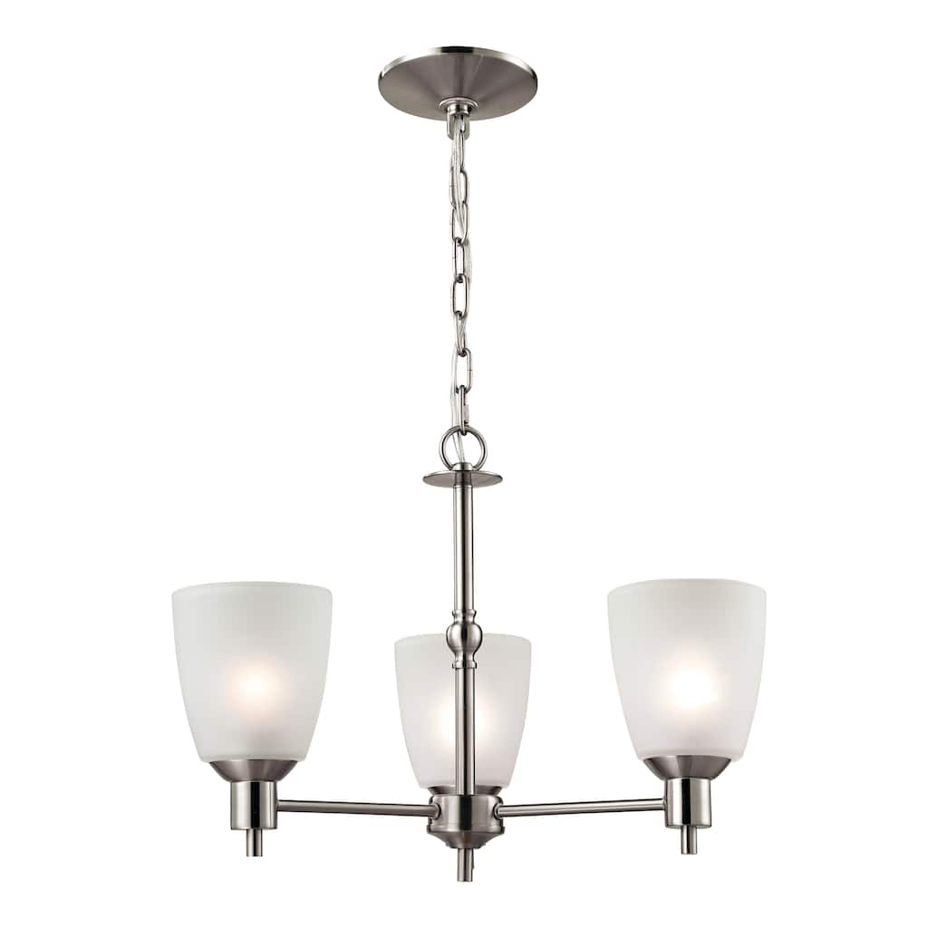 Jackson 20-inch Wide 3-Light Chandelier in Brushed Nickel