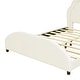 preview thumbnail 32 of 41, Velvet Upholstered Platform Bed with Cloud-Shaped Headboard and Embedded Light Stripe, for Kids Teens, No Box Spring Required