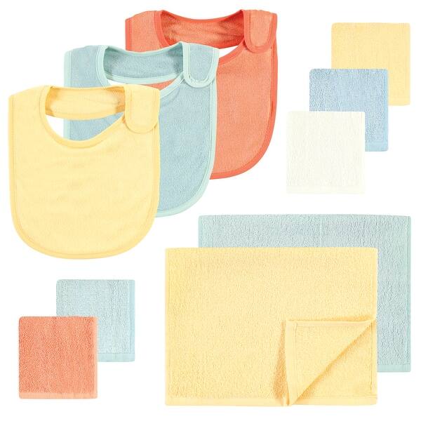 slide 1 of 1, Hudson Baby Unisex Baby Rayon from Bamboo Bib, Burp Cloth and Washcloth 10Pk, Soft Neutral, One Size - Soft Neutral - One Size One Size - Soft Neutral