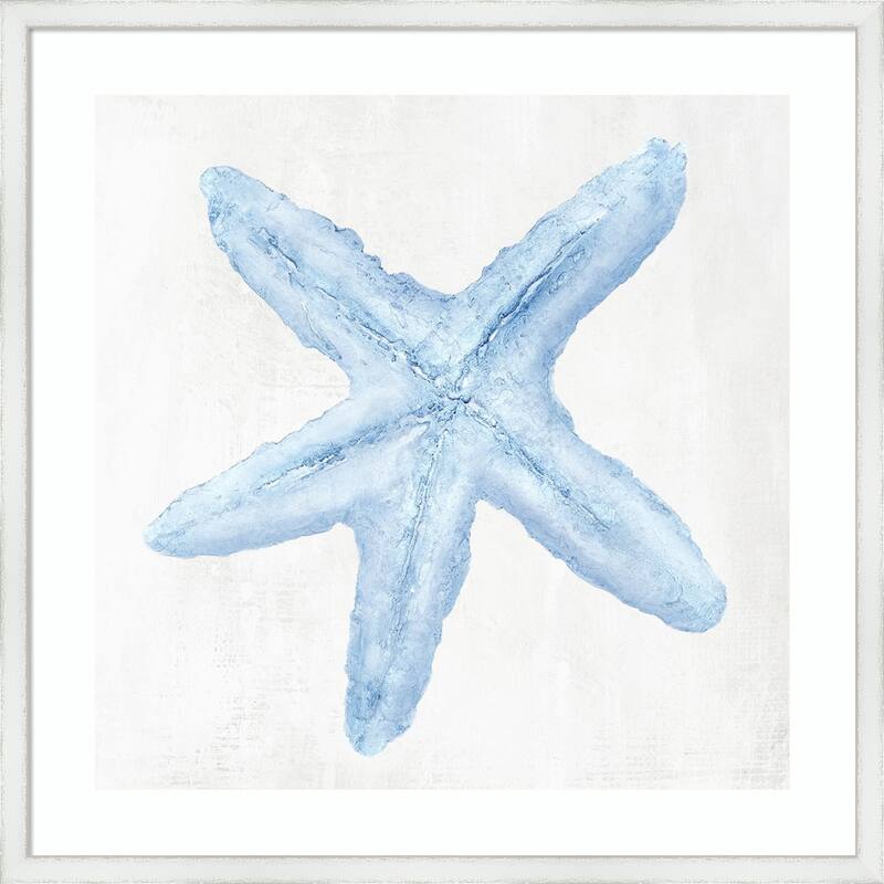 Light Blue Seashell No. 1 by Hannah Dawson Wood Framed Wall Art Print