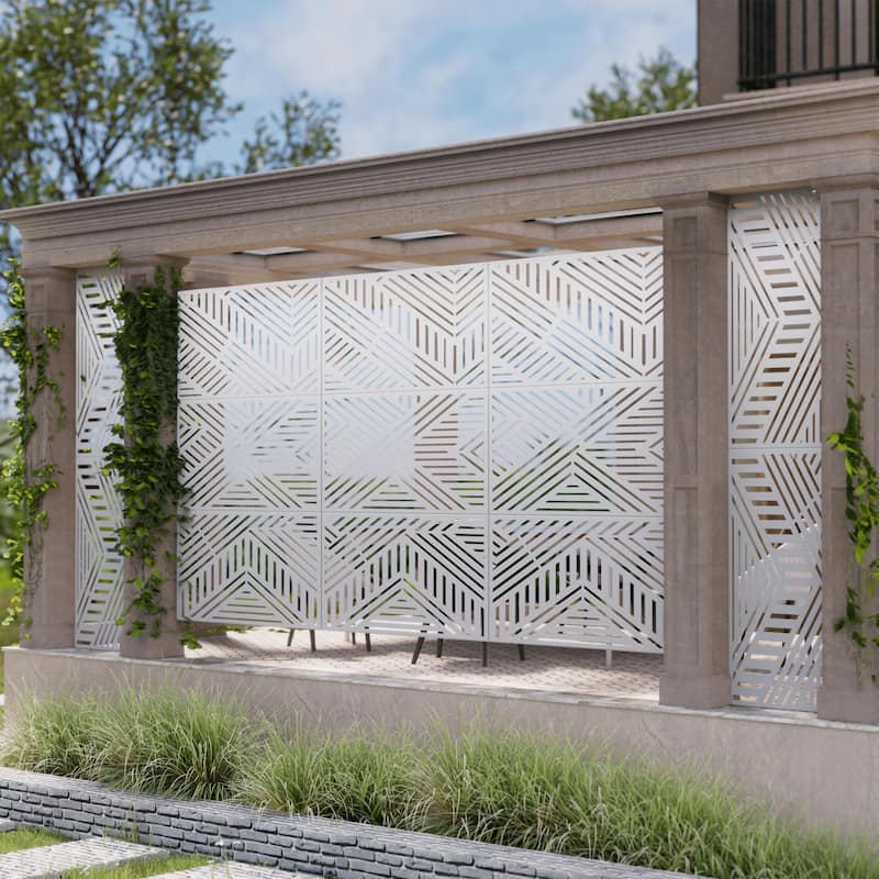 Outdoor Privacy Screen Metal Privacy Screen Panel Free Standing - 72*47