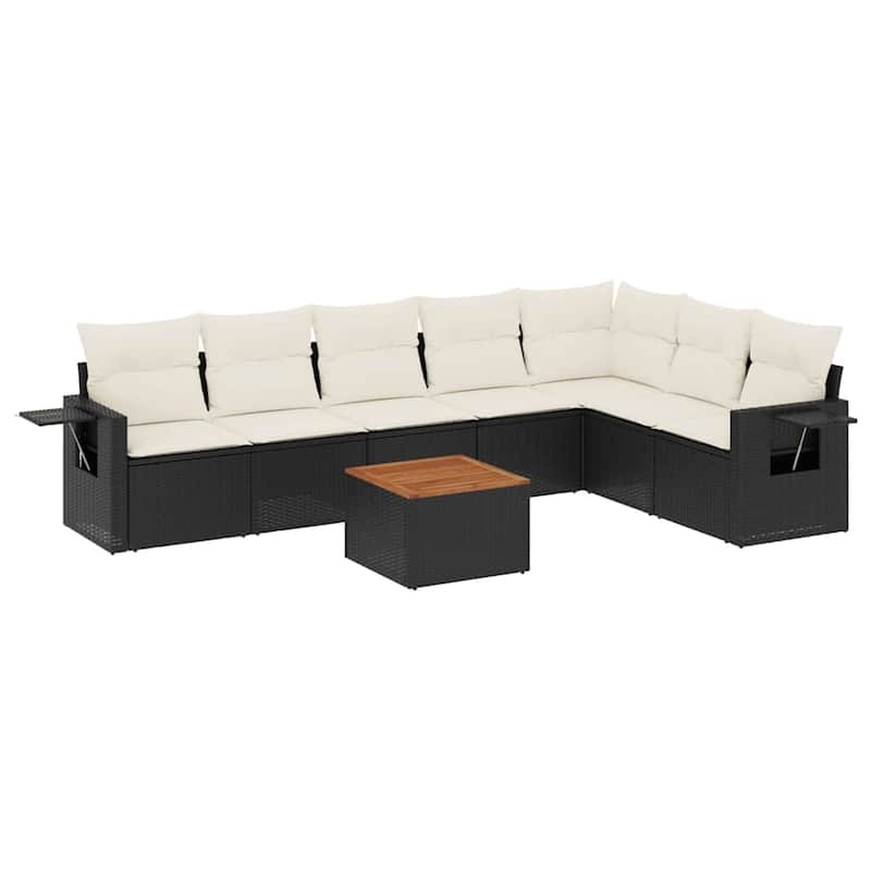 vidaXL Garden Sofa Set Black - 33.5 x 122.8 x 79.5