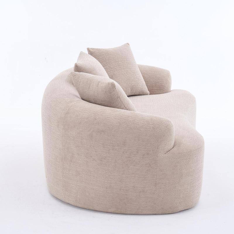 2-Seater Plush Curved Sofa,Pink Chenille,Compact,No Assembly,300lbs