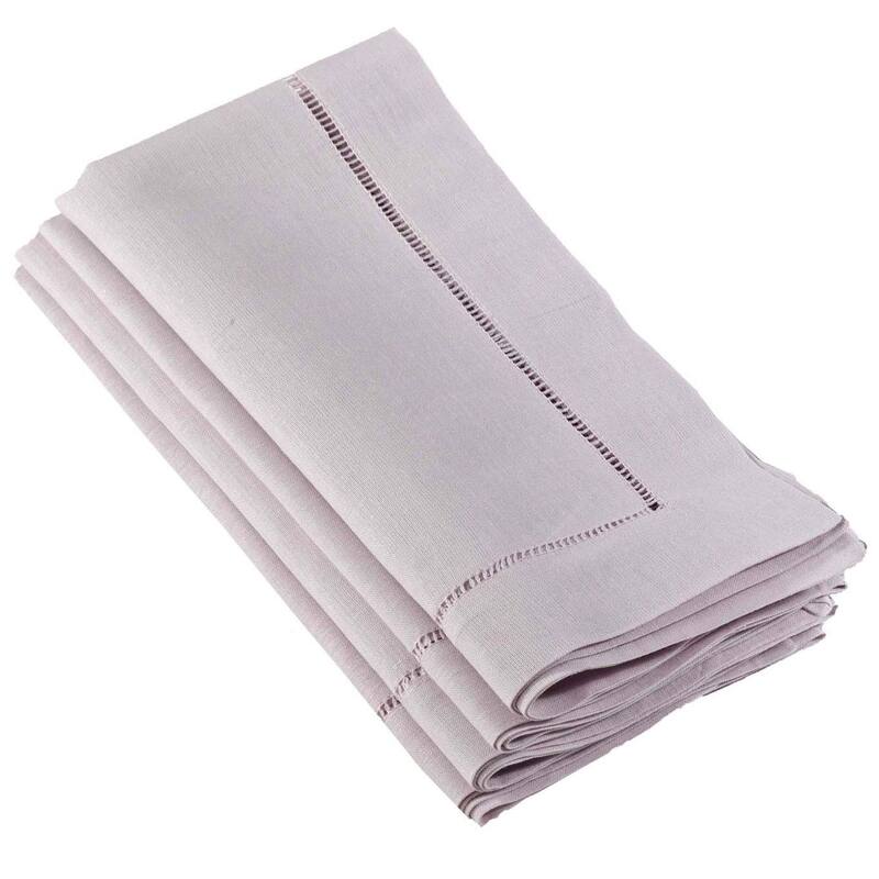 Hemstitched Linen Dinner Napkins (Set of 4)