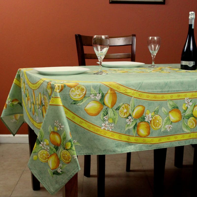Wipeable Spill Resistant Provencal Cotton Cannes Collection Tablecloth