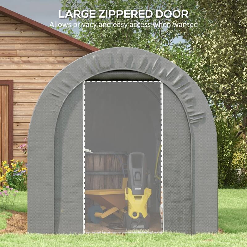 6'x 8'Garden Storage Tent, Heavy Duty Outdoor Shed, Waterproof Portable Shed Storage Shelter with Galvanized Metal Frame