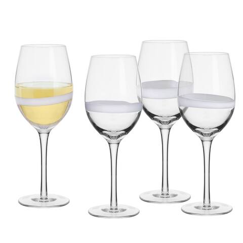 Fitz and Floyd Orgnc Band 14.5-oz White Wine Glasses, Set of 4