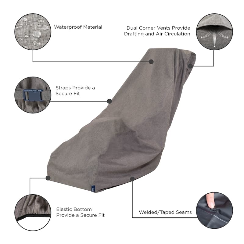 Modern Leisure Garrison Waterproof Push Lawnmower Cover, 75"L x 25.5"W x 23"H, Heather Gray - 75" L x 25.5" W x 23" H