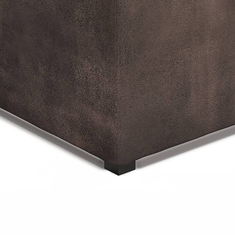 Square Coffee Table Storage Ottoman - Dark Brown