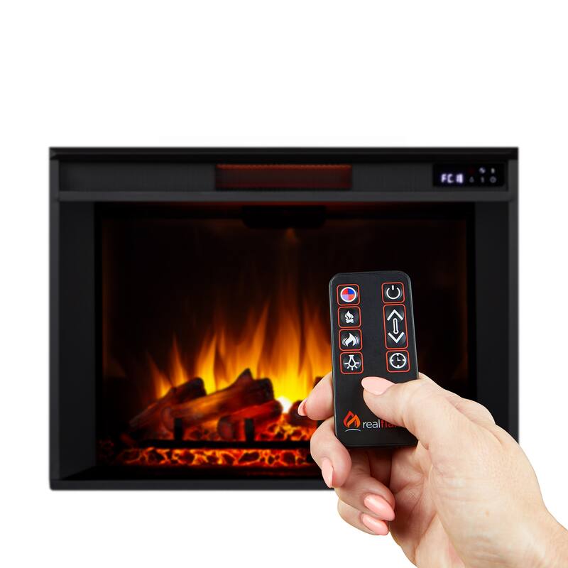Manus 64" Grand Electric Fireplace in White by Real Flame - 64" L x 15.5" W x 47.75" H