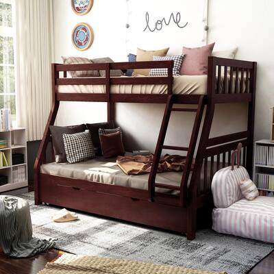 Furniture of America Gel Twin/Full 2-piece Bunk Bed w/ Trundle