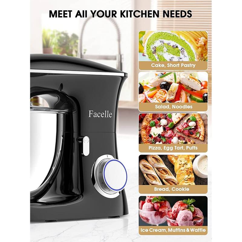 Stand Mixer, 8.5 Quart Electric Mixer, 660W 6Speed TiltHead Kitchen