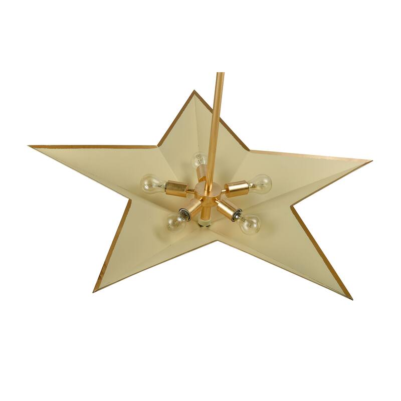 Elk Home Drama Gold Leaf With Gold Leaf Metal Shade 5 Light Pendant