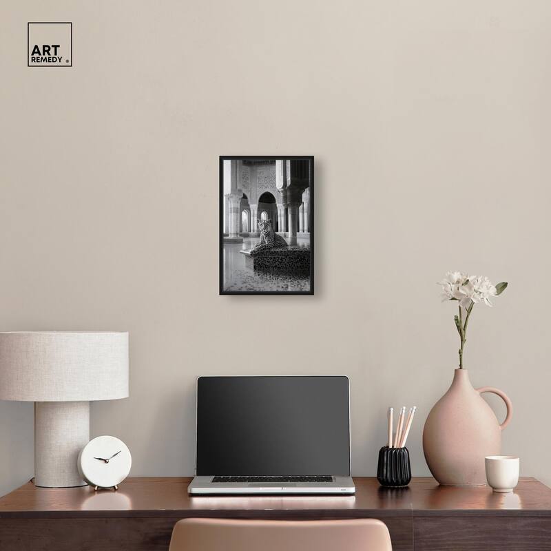 Peaceful Posing Leopard Noir Canvas by Art Remedy